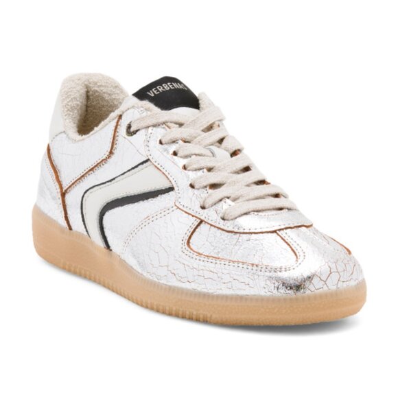 NEW FUN VERBENAS Made In Spain Leather Metallic Sneakers - Picture 1 of 3